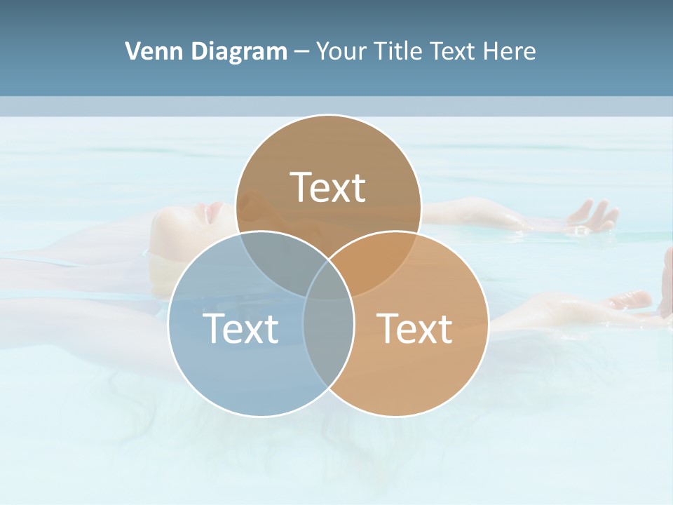 A Woman Floating In A Pool Of Water Powerpoint Template PowerPoint Template