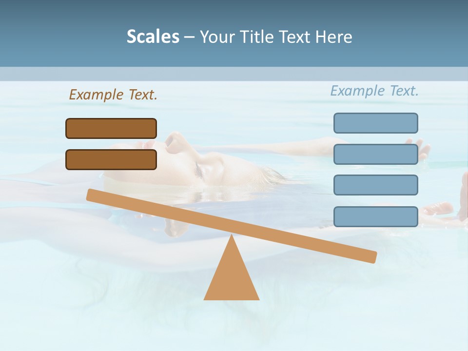 A Woman Floating In A Pool Of Water Powerpoint Template PowerPoint Template