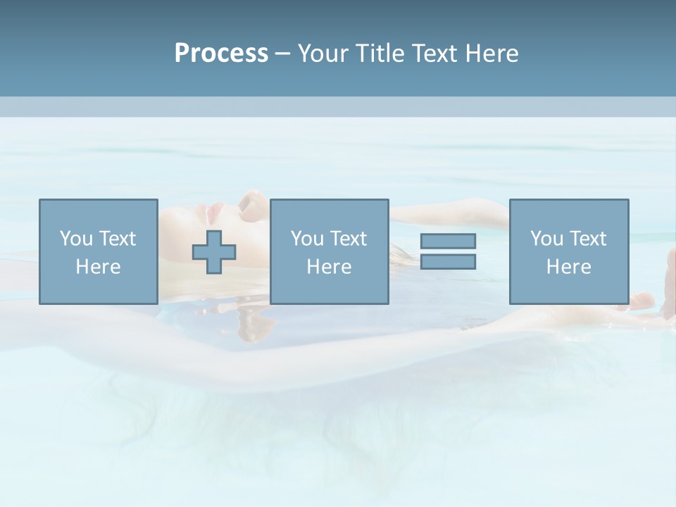 A Woman Floating In A Pool Of Water Powerpoint Template PowerPoint Template