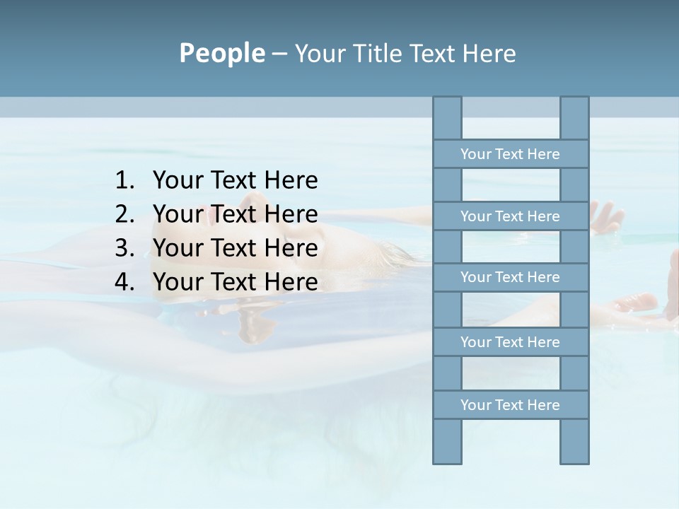 A Woman Floating In A Pool Of Water Powerpoint Template PowerPoint Template
