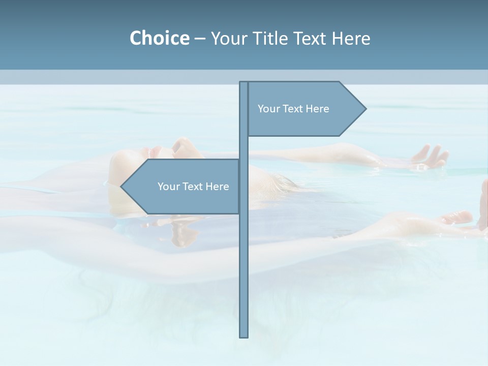 A Woman Floating In A Pool Of Water Powerpoint Template PowerPoint Template