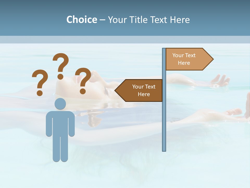 A Woman Floating In A Pool Of Water Powerpoint Template PowerPoint Template