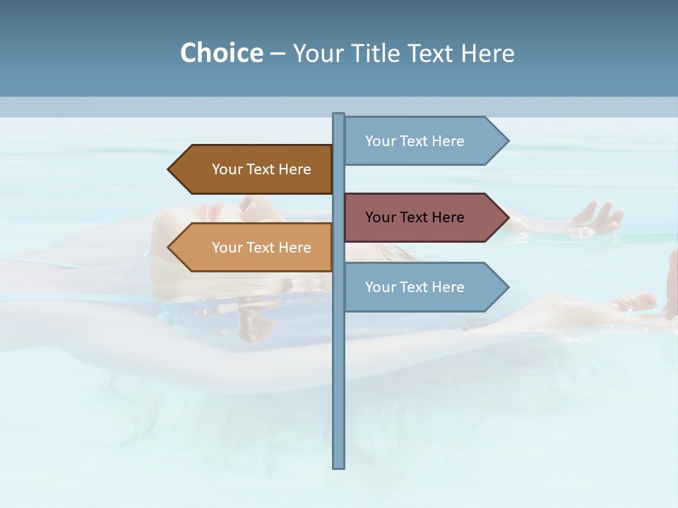 A Woman Floating In A Pool Of Water Powerpoint Template PowerPoint Template