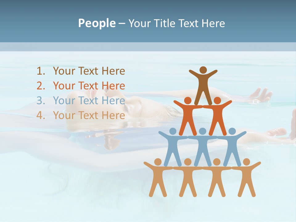 A Woman Floating In A Pool Of Water Powerpoint Template PowerPoint Template