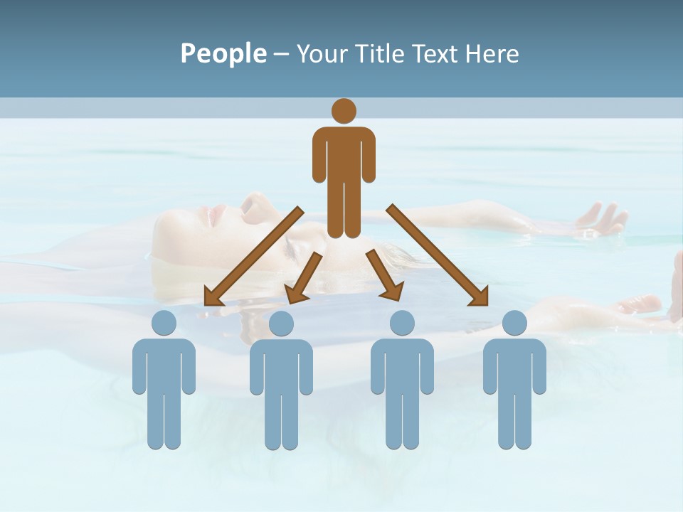 A Woman Floating In A Pool Of Water Powerpoint Template PowerPoint Template
