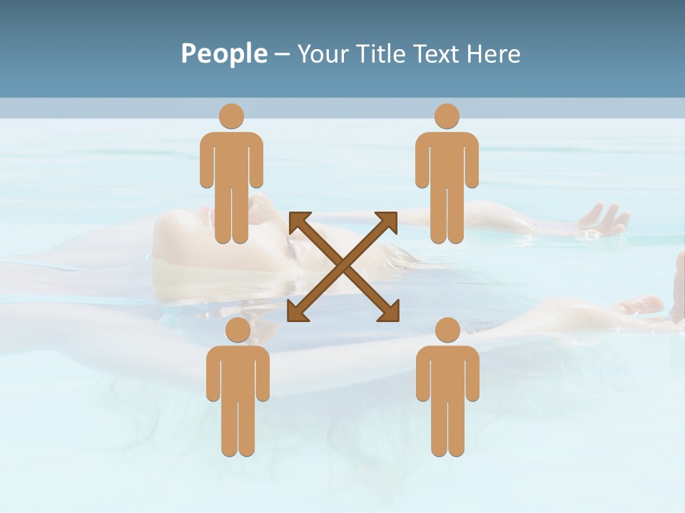 A Woman Floating In A Pool Of Water Powerpoint Template PowerPoint Template