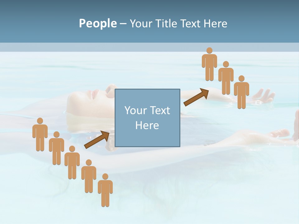 A Woman Floating In A Pool Of Water Powerpoint Template PowerPoint Template