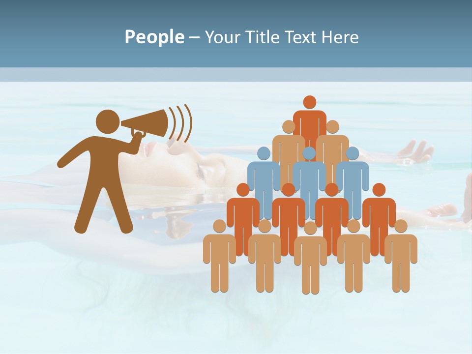 A Woman Floating In A Pool Of Water Powerpoint Template PowerPoint Template