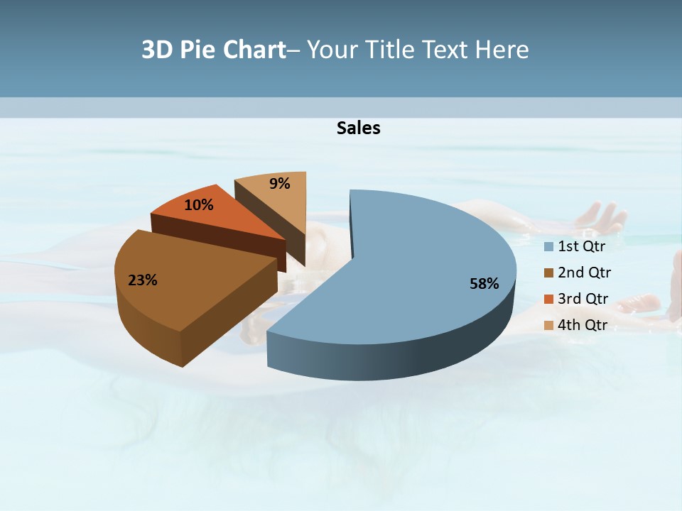 A Woman Floating In A Pool Of Water Powerpoint Template PowerPoint Template