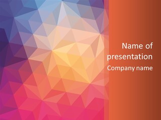 A Colorful Abstract Background With The Words Name Of Presentation Company Name PowerPoint Template