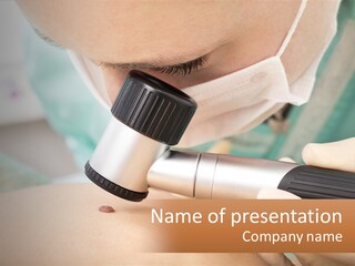 A Woman Getting Her Skin Done With A Machine PowerPoint Template