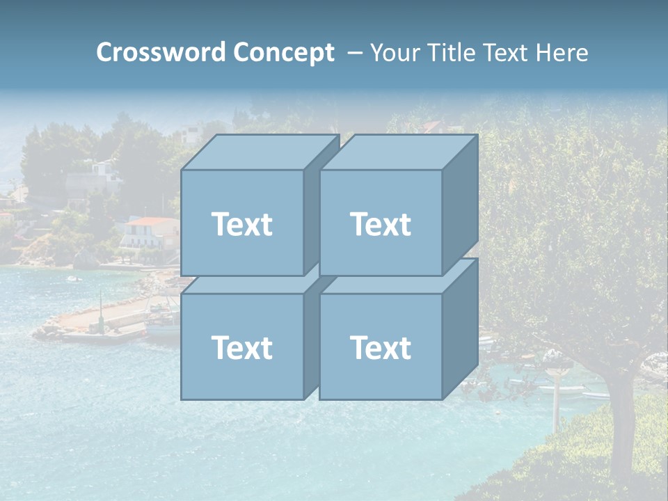 A Lake With Boats In It And A Mountain In The Background PowerPoint Template