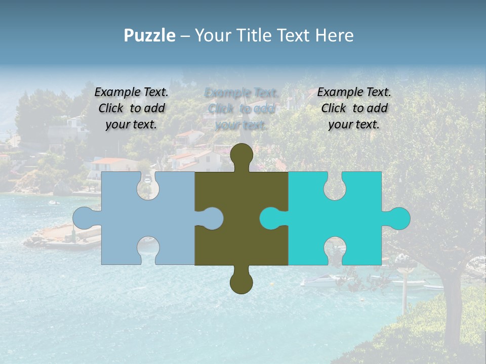 A Lake With Boats In It And A Mountain In The Background PowerPoint Template