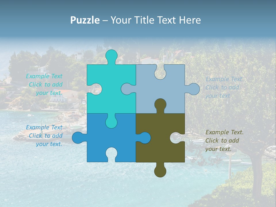 A Lake With Boats In It And A Mountain In The Background PowerPoint Template