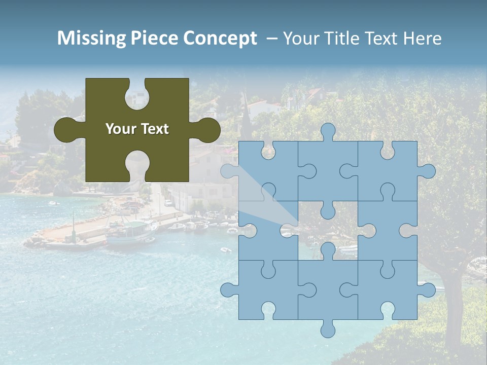 A Lake With Boats In It And A Mountain In The Background PowerPoint Template