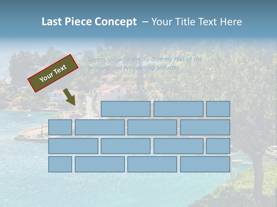 A Lake With Boats In It And A Mountain In The Background PowerPoint Template