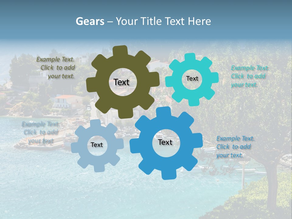 A Lake With Boats In It And A Mountain In The Background PowerPoint Template