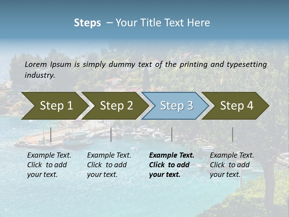 A Lake With Boats In It And A Mountain In The Background PowerPoint Template