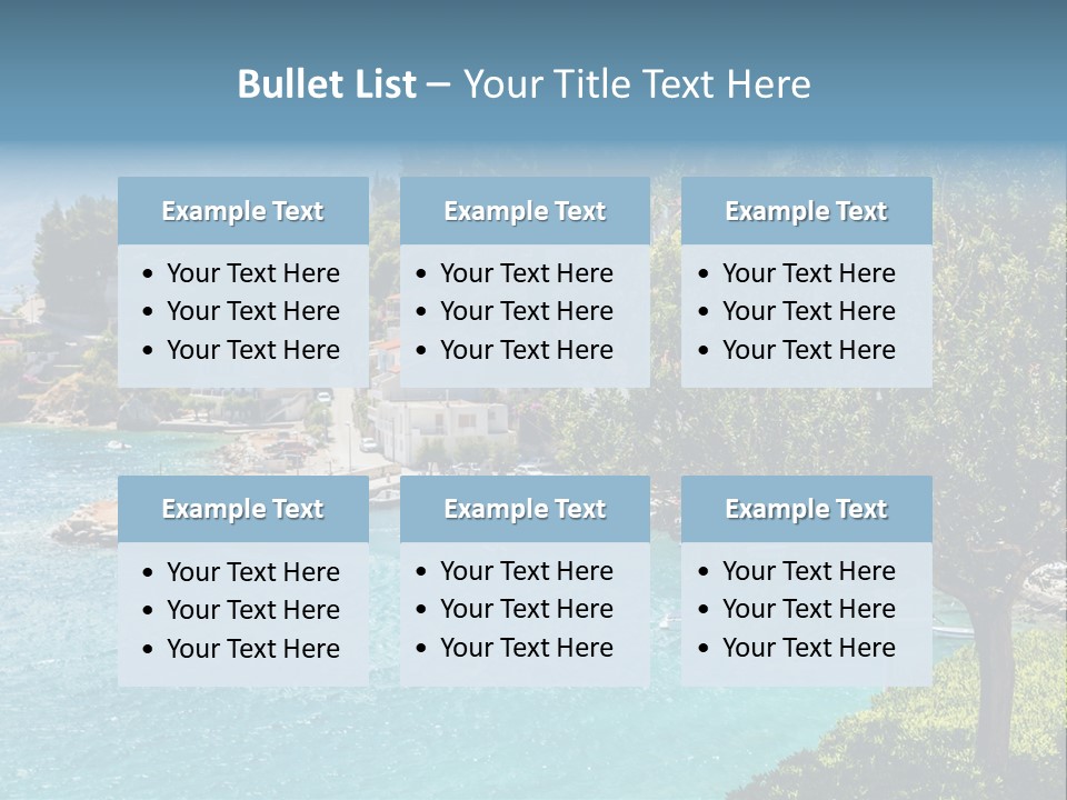 A Lake With Boats In It And A Mountain In The Background PowerPoint Template