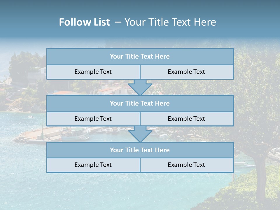 A Lake With Boats In It And A Mountain In The Background PowerPoint Template