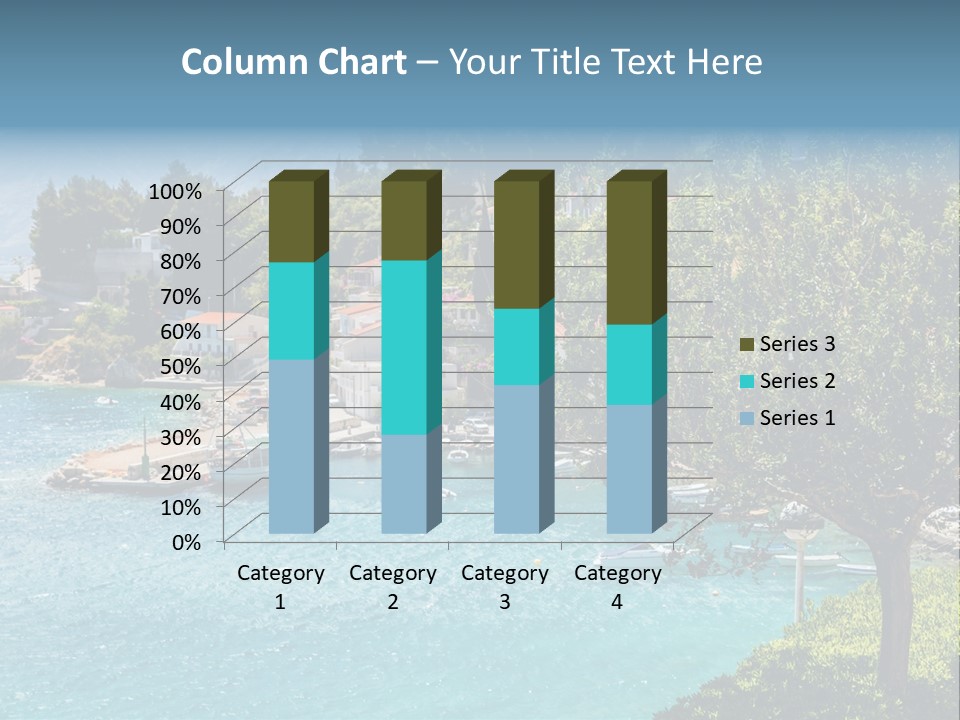 A Lake With Boats In It And A Mountain In The Background PowerPoint Template