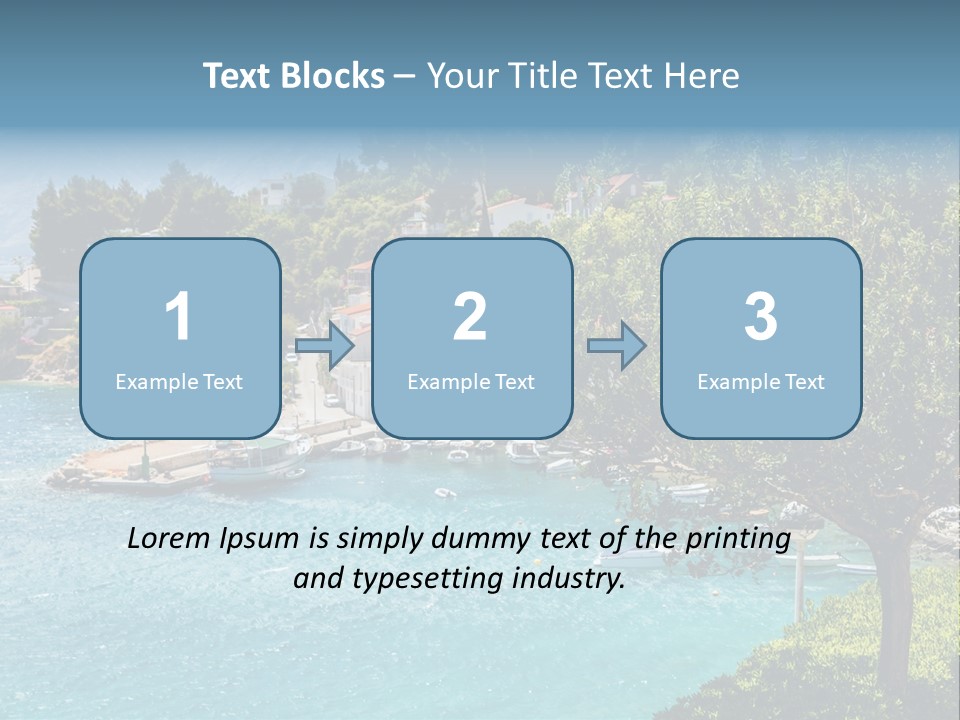 A Lake With Boats In It And A Mountain In The Background PowerPoint Template