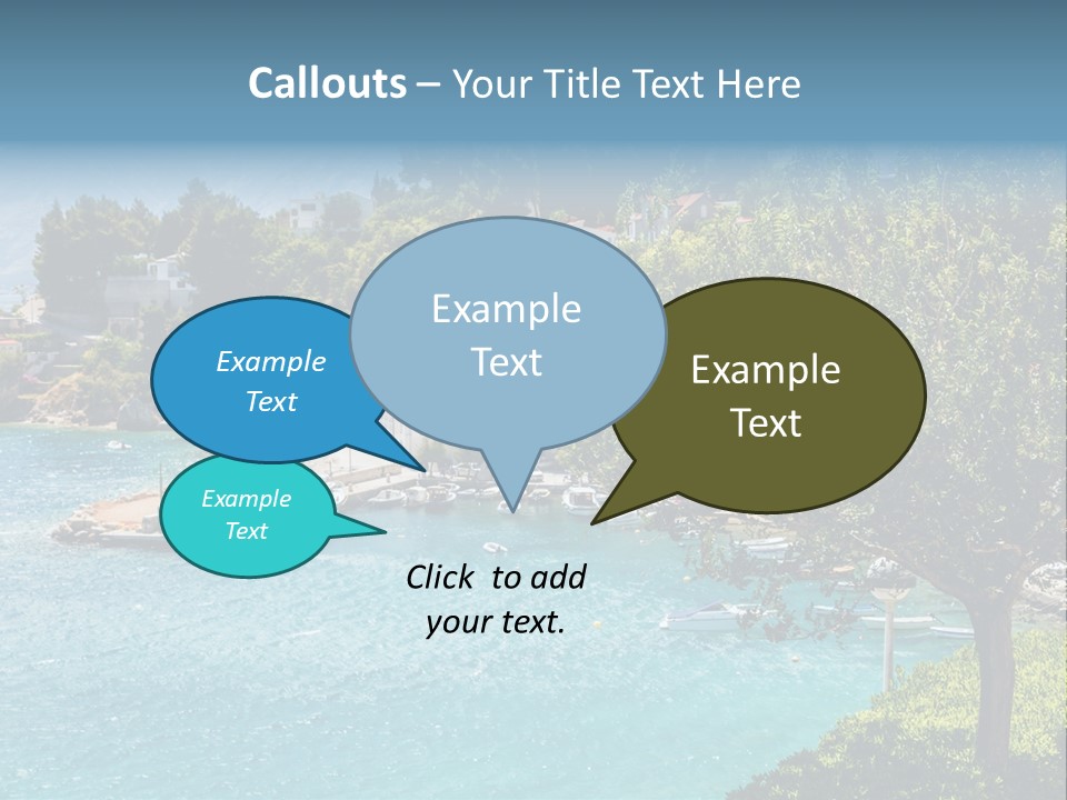 A Lake With Boats In It And A Mountain In The Background PowerPoint Template