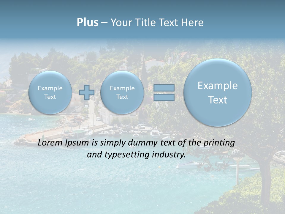 A Lake With Boats In It And A Mountain In The Background PowerPoint Template