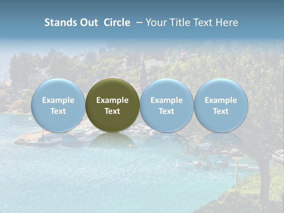 A Lake With Boats In It And A Mountain In The Background PowerPoint Template