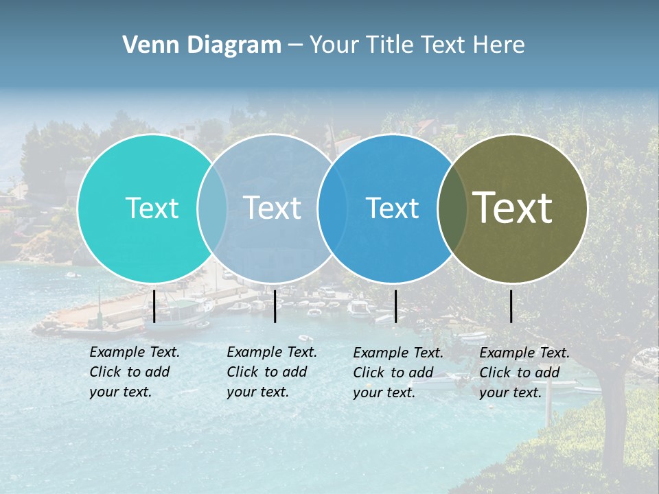 A Lake With Boats In It And A Mountain In The Background PowerPoint Template