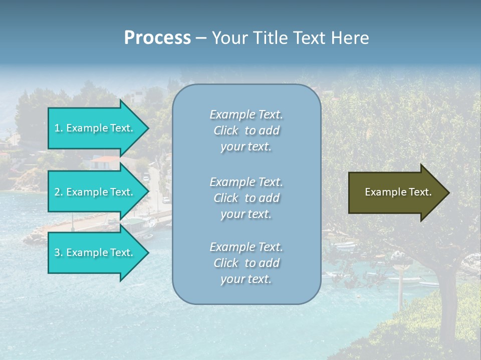 A Lake With Boats In It And A Mountain In The Background PowerPoint Template