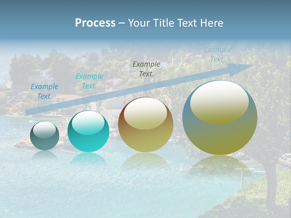 A Lake With Boats In It And A Mountain In The Background PowerPoint Template