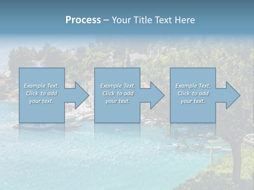 A Lake With Boats In It And A Mountain In The Background PowerPoint Template