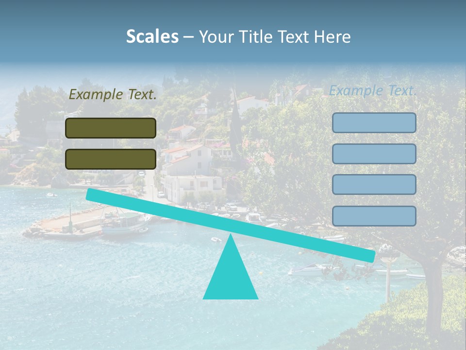 A Lake With Boats In It And A Mountain In The Background PowerPoint Template