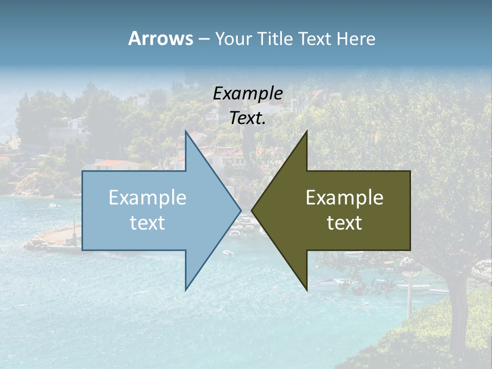 A Lake With Boats In It And A Mountain In The Background PowerPoint Template