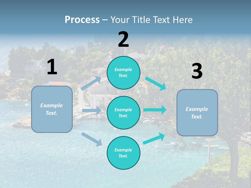 A Lake With Boats In It And A Mountain In The Background PowerPoint Template