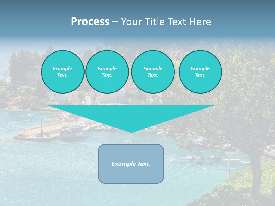 A Lake With Boats In It And A Mountain In The Background PowerPoint Template