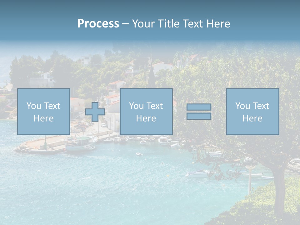 A Lake With Boats In It And A Mountain In The Background PowerPoint Template