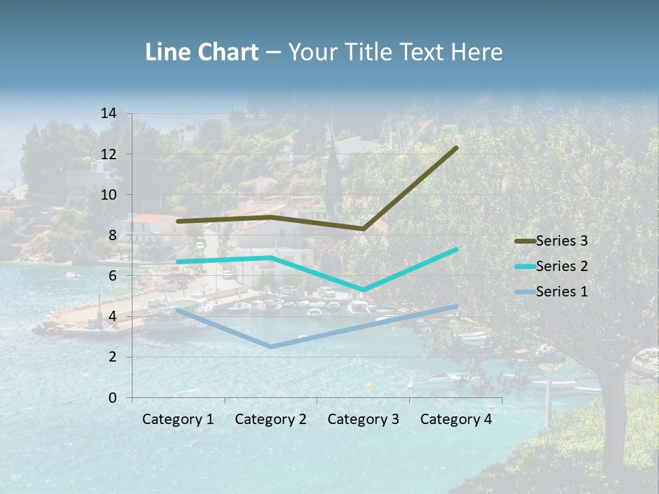 A Lake With Boats In It And A Mountain In The Background PowerPoint Template