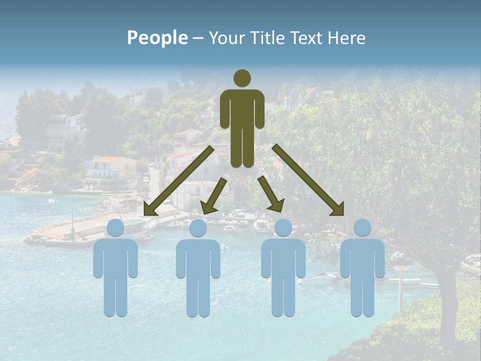 A Lake With Boats In It And A Mountain In The Background PowerPoint Template
