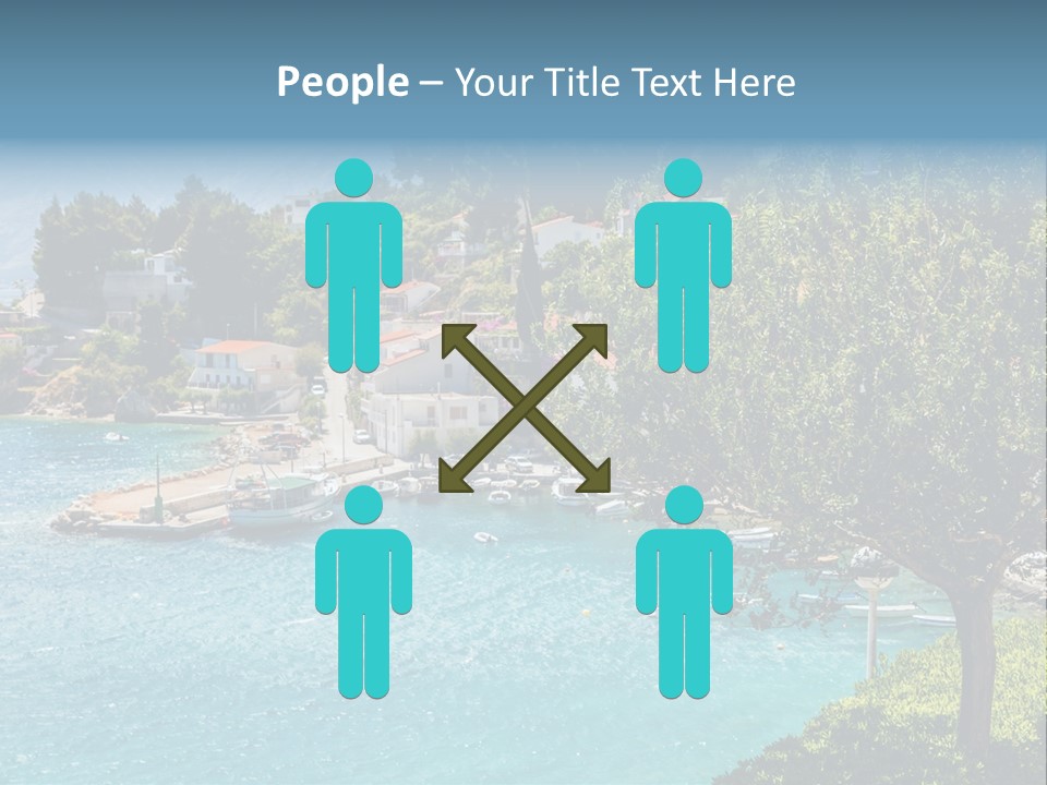A Lake With Boats In It And A Mountain In The Background PowerPoint Template