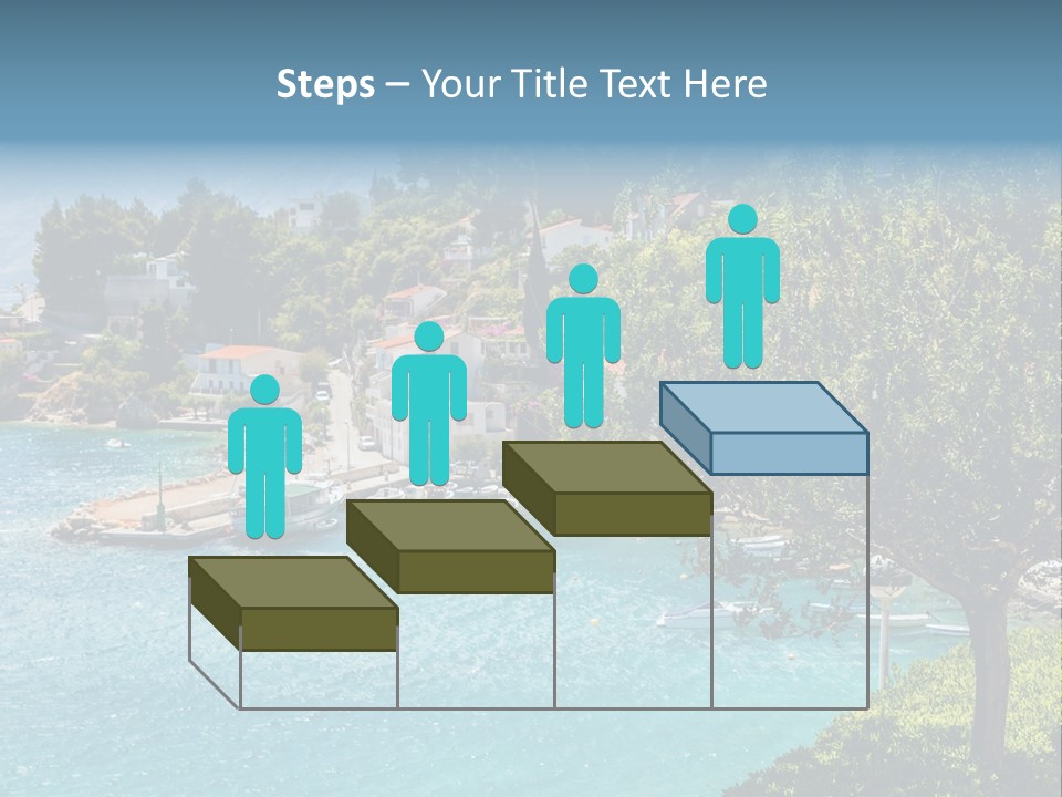 A Lake With Boats In It And A Mountain In The Background PowerPoint Template
