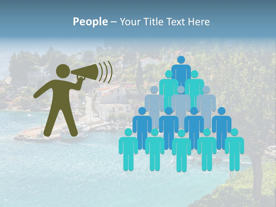A Lake With Boats In It And A Mountain In The Background PowerPoint Template