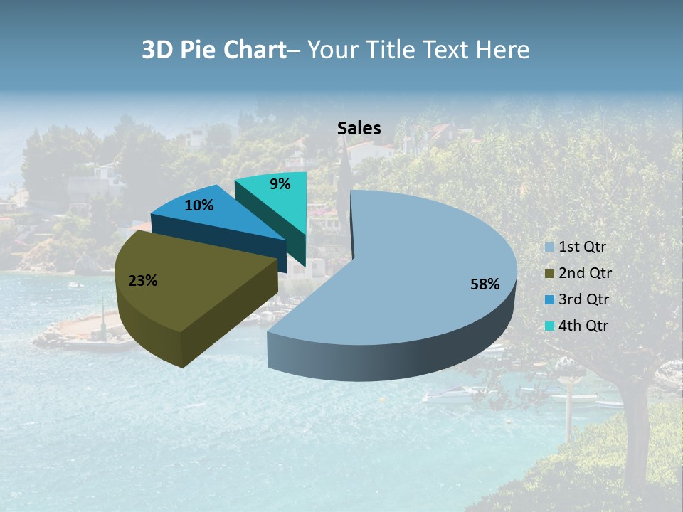 A Lake With Boats In It And A Mountain In The Background PowerPoint Template