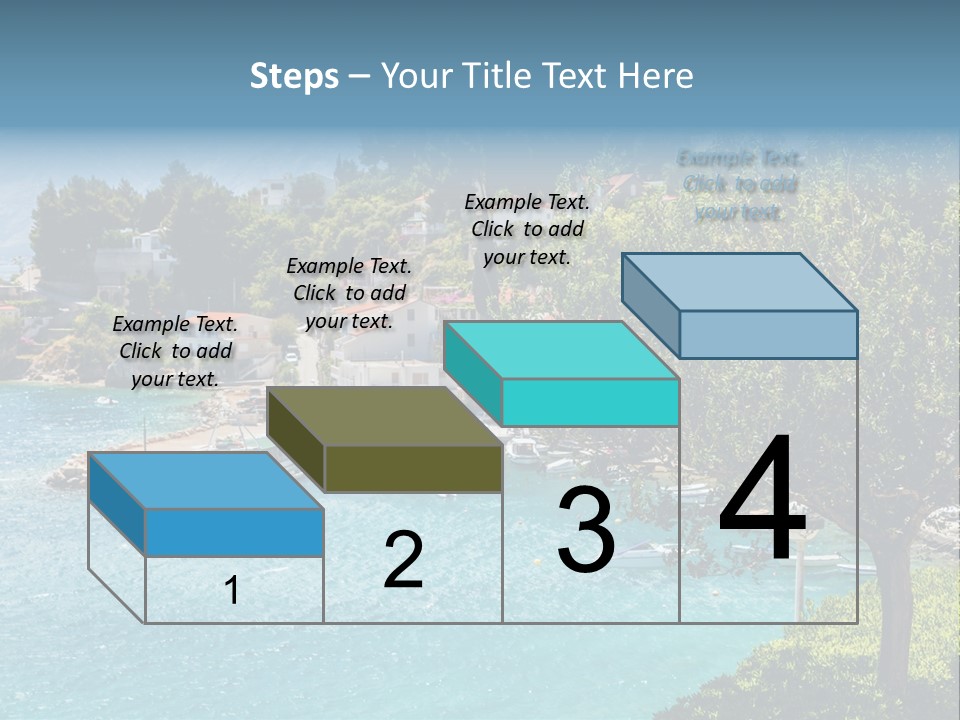 A Lake With Boats In It And A Mountain In The Background PowerPoint Template