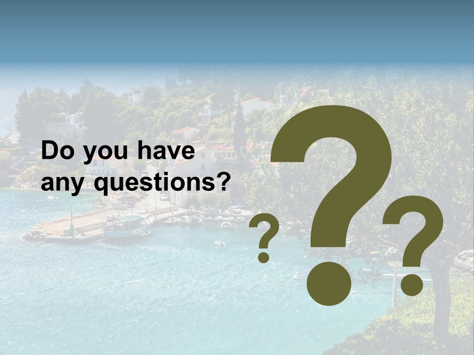 A Lake With Boats In It And A Mountain In The Background PowerPoint Template