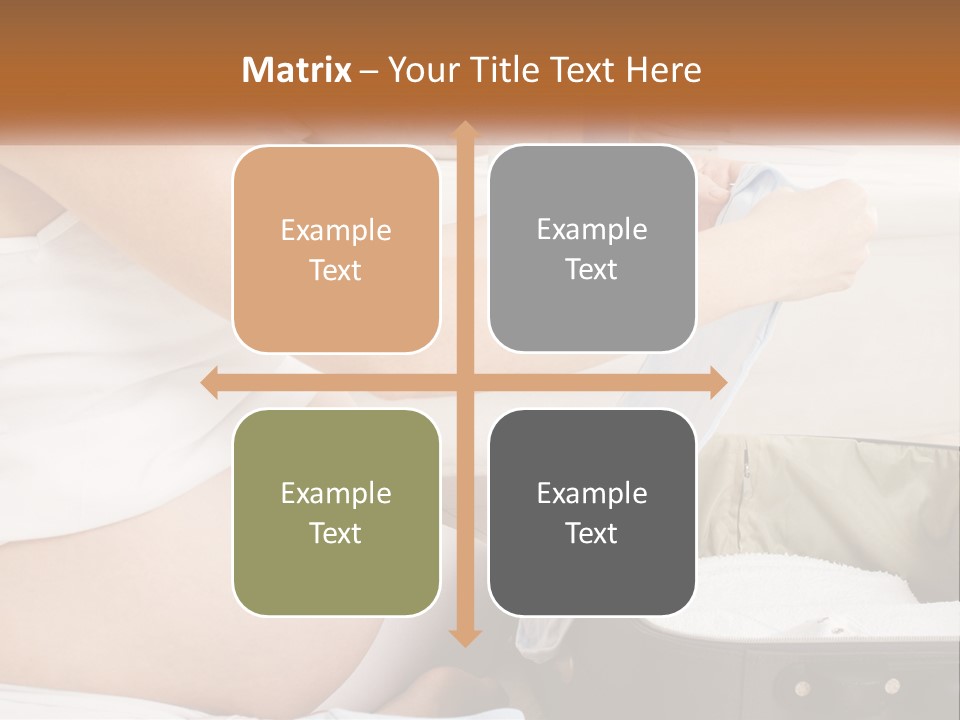 A Pregnant Woman In A White Dress Is Holding A Blue Piece Of Cloth PowerPoint Template