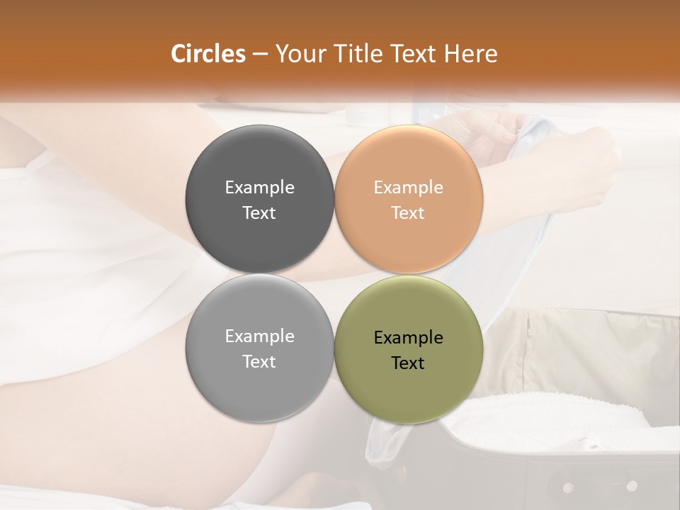 A Pregnant Woman In A White Dress Is Holding A Blue Piece Of Cloth PowerPoint Template