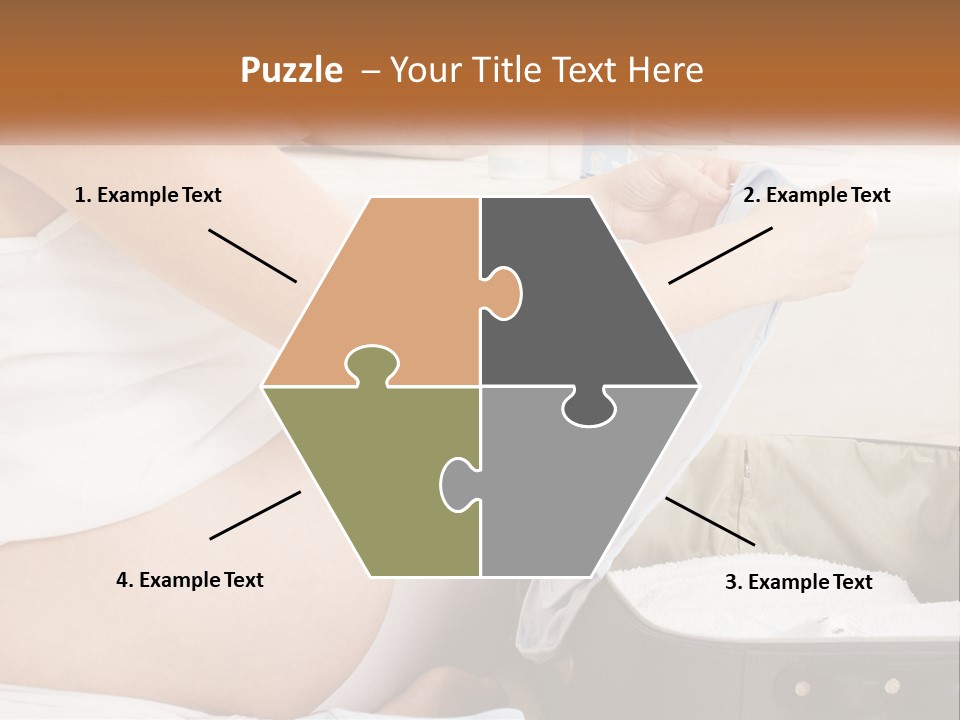 A Pregnant Woman In A White Dress Is Holding A Blue Piece Of Cloth PowerPoint Template