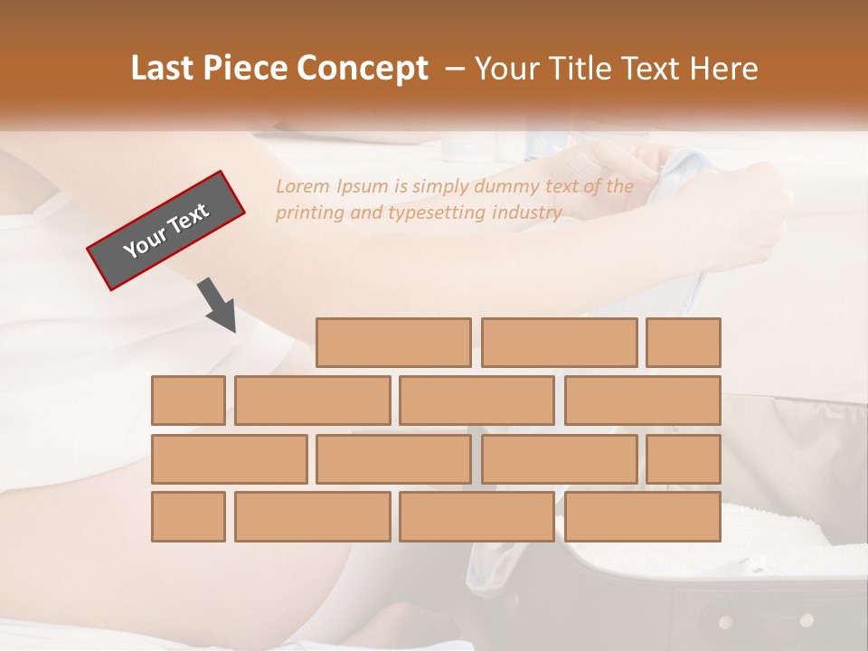 A Pregnant Woman In A White Dress Is Holding A Blue Piece Of Cloth PowerPoint Template